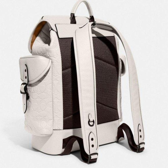 Coach Hitch Backpack in White Signature Leather - Picture 10 of 10